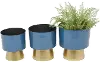 10  Metal Marine Blue Planters