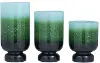 12  Glass Aqua/Green Candleholder