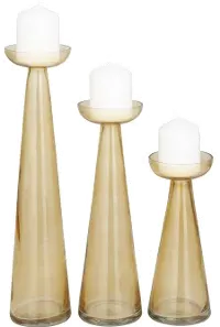 12  Glimmering Glass Gold Candleholder