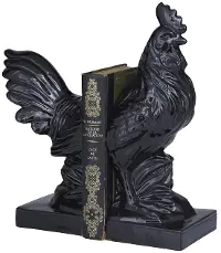 Set of 2 11  Black Chicken Bookends