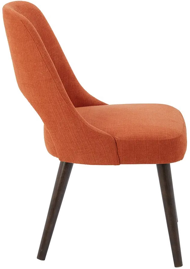 Modern Eclectic Orange Upholstered Dining Room Chair-2