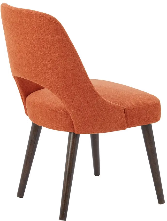 Modern Eclectic Orange Upholstered Dining Room Chair-3