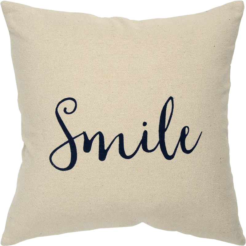 Script Neutral Accent Smile Pillow