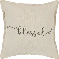 Script Neutral Accent Blessed Pillow