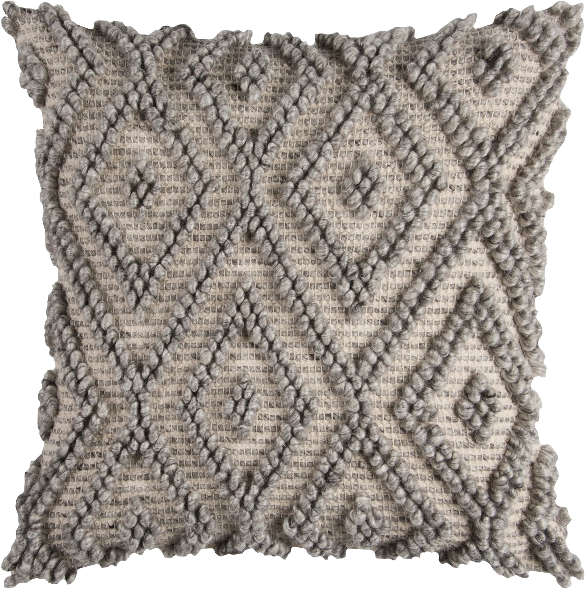 Diamond Geometric Gray Accent Pillow-1