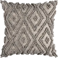 Diamond Geometric Gray Accent Pillow