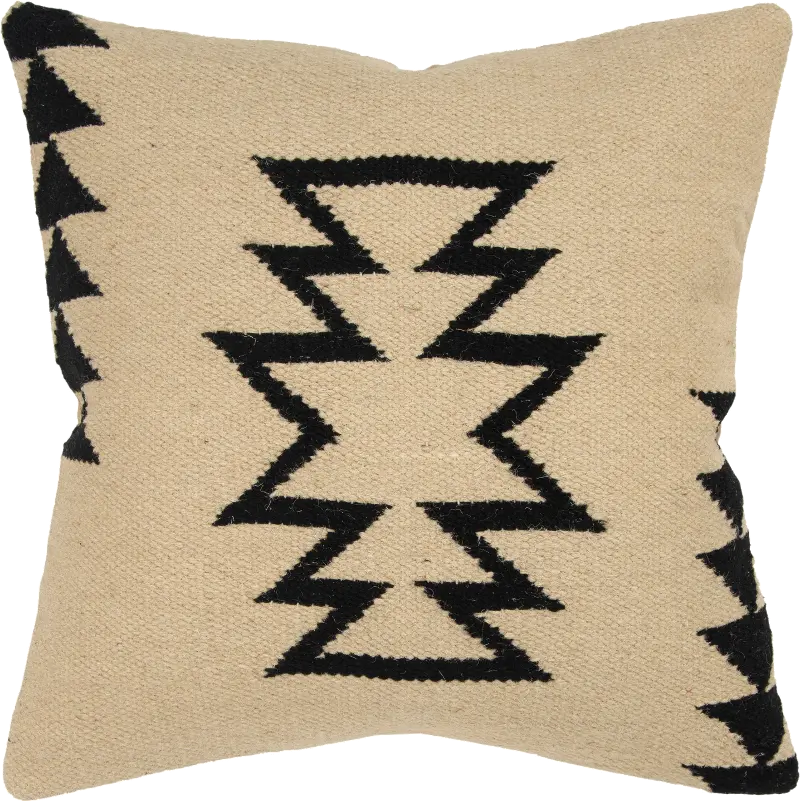 Geo Ivory and Black Accent Pillow