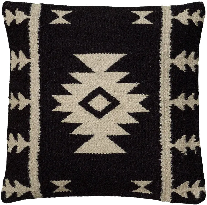Geo Black and Ivory Accent Pillow