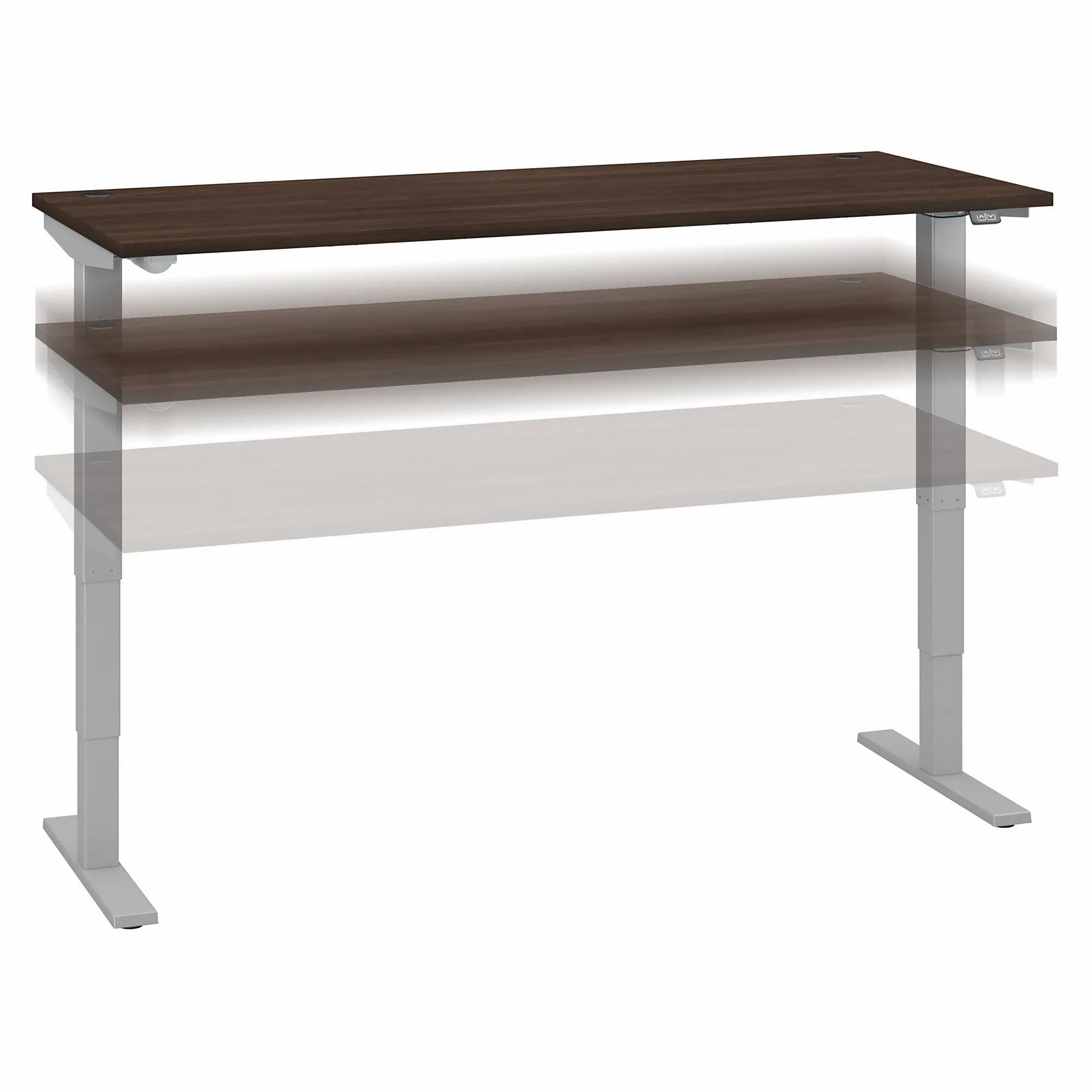 M4S7230BWSK Black Walnut 72 Inch Adjustable Stand Desk - Bush Furniture-2
