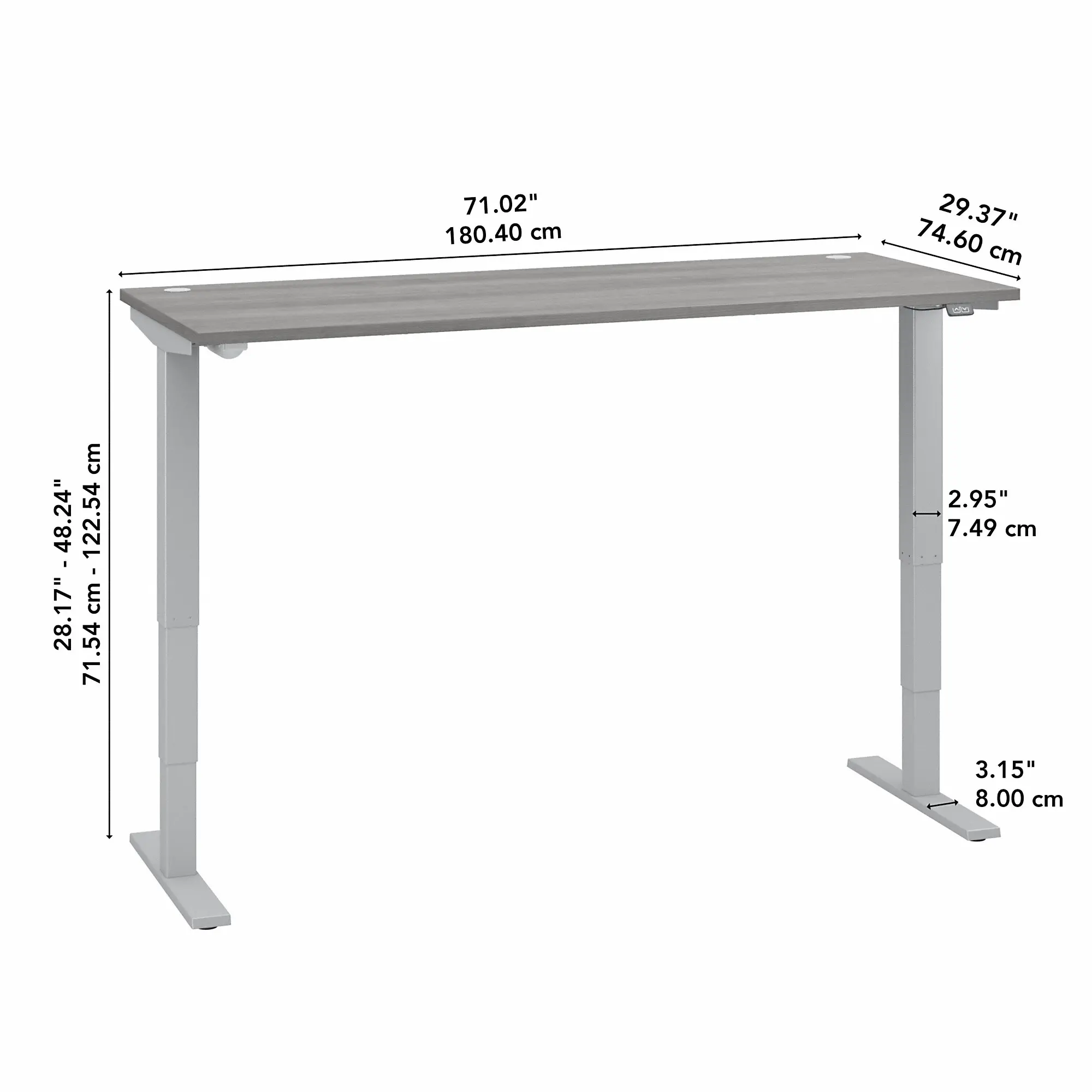 M4S7230PGSK Platinum Gray 72  Adjustable Stand Desk-3