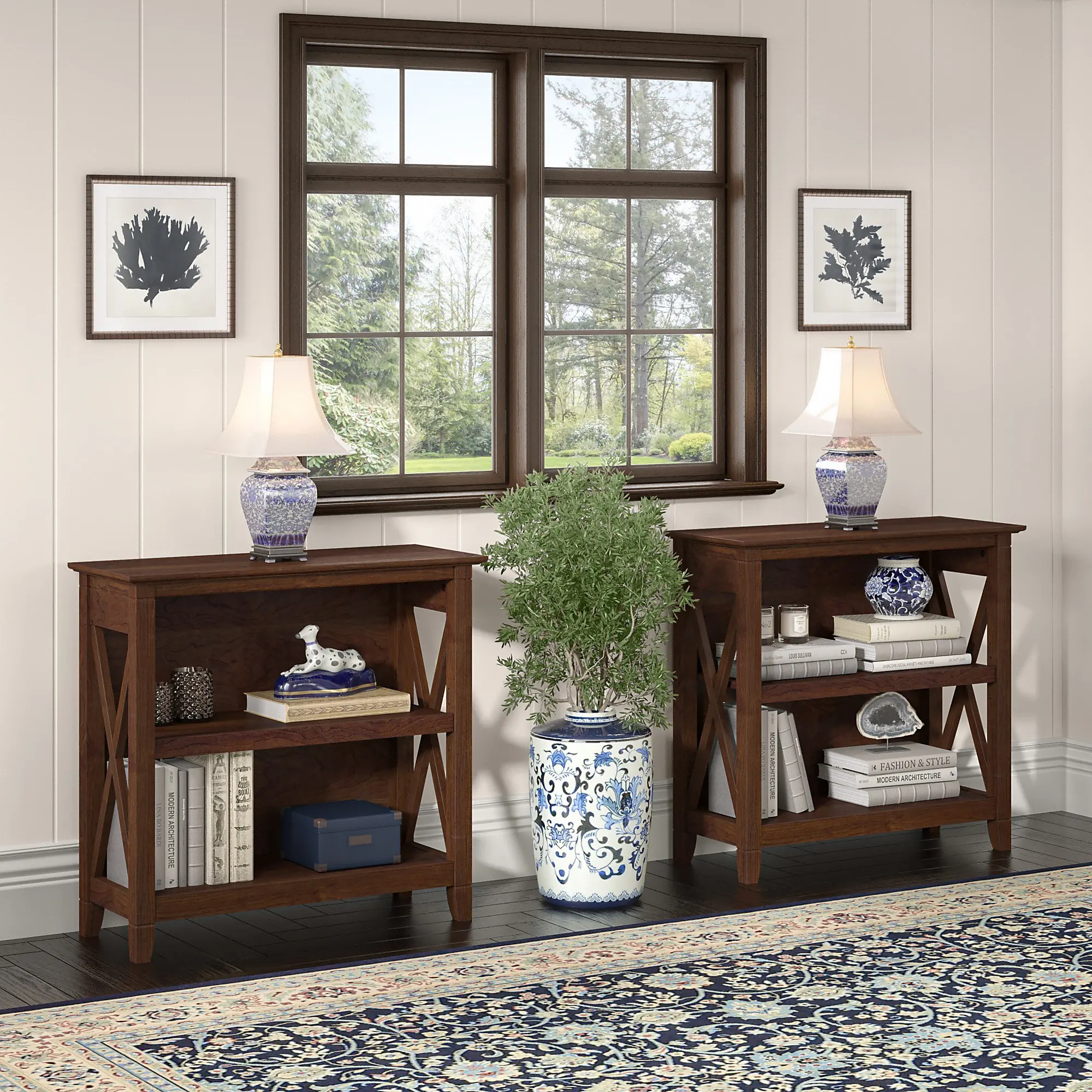 KWB124BC-03 Key West Bing Cherry 2-Shelf Bookcase-2