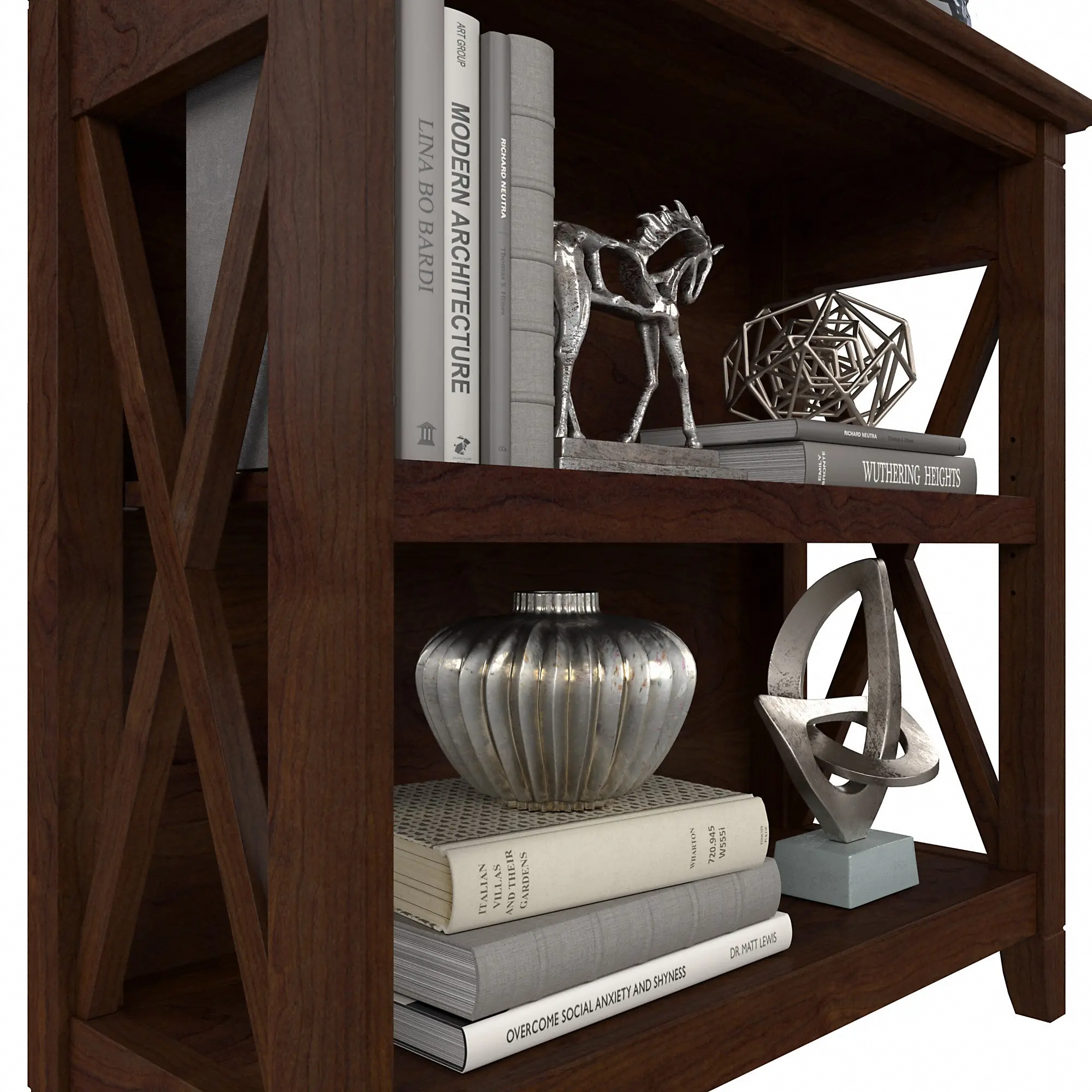 KWB124BC-03 Key West Bing Cherry 2-Shelf Bookcase-3