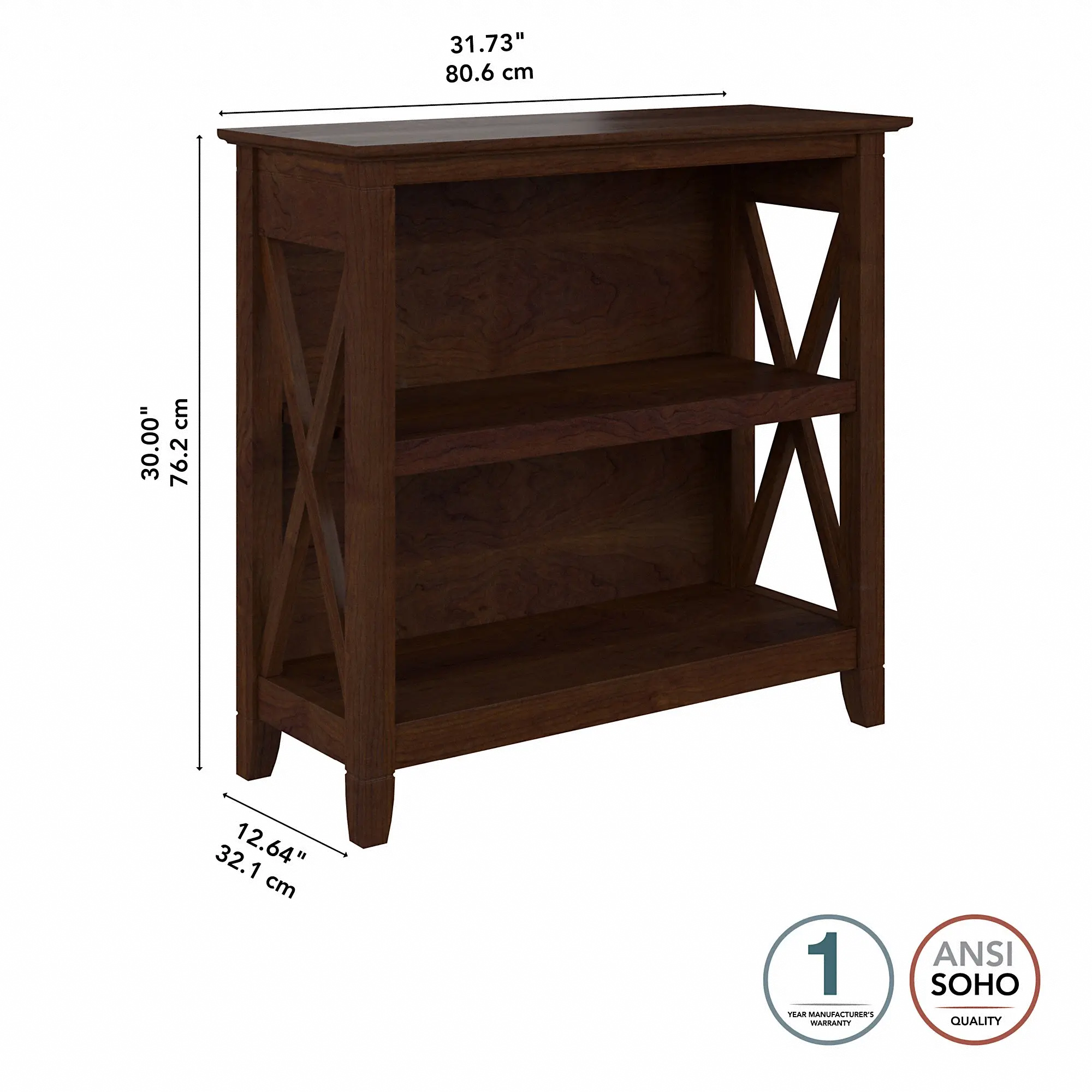 KWB124BC-03 Key West Bing Cherry 2-Shelf Bookcase-7