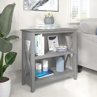 KWB124CG-03 Key West Cape Cod Gray 2-Shelf Bookcase - Bush Furniture