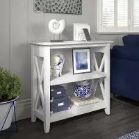 KWB124WT-03 Key West White Oak 2-Shelf Bookcase - Bush Furniture