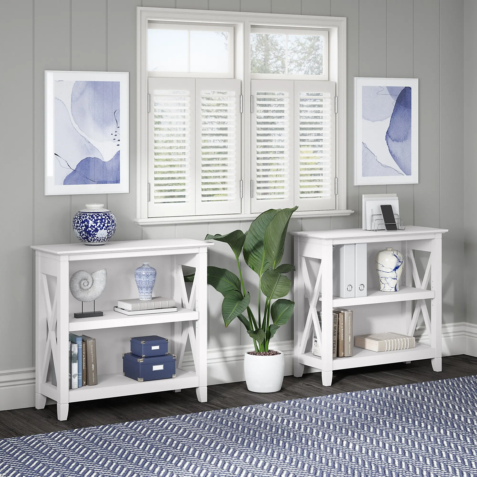 KWB124WT-03 Key West White Oak 2-Shelf Bookcase - Bush Furniture-2
