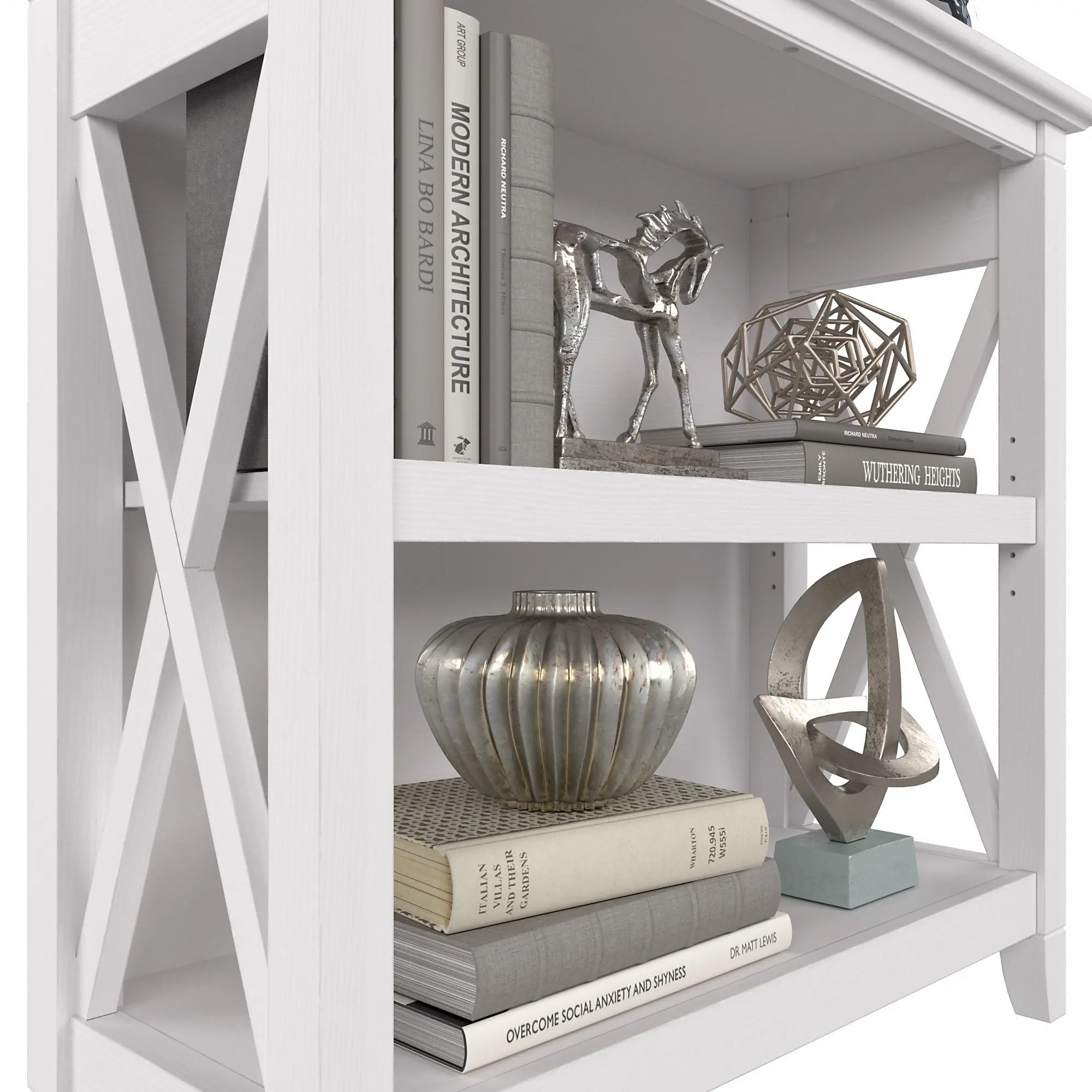 KWB124WT-03 Key West White Oak 2-Shelf Bookcase - Bush Furniture-4