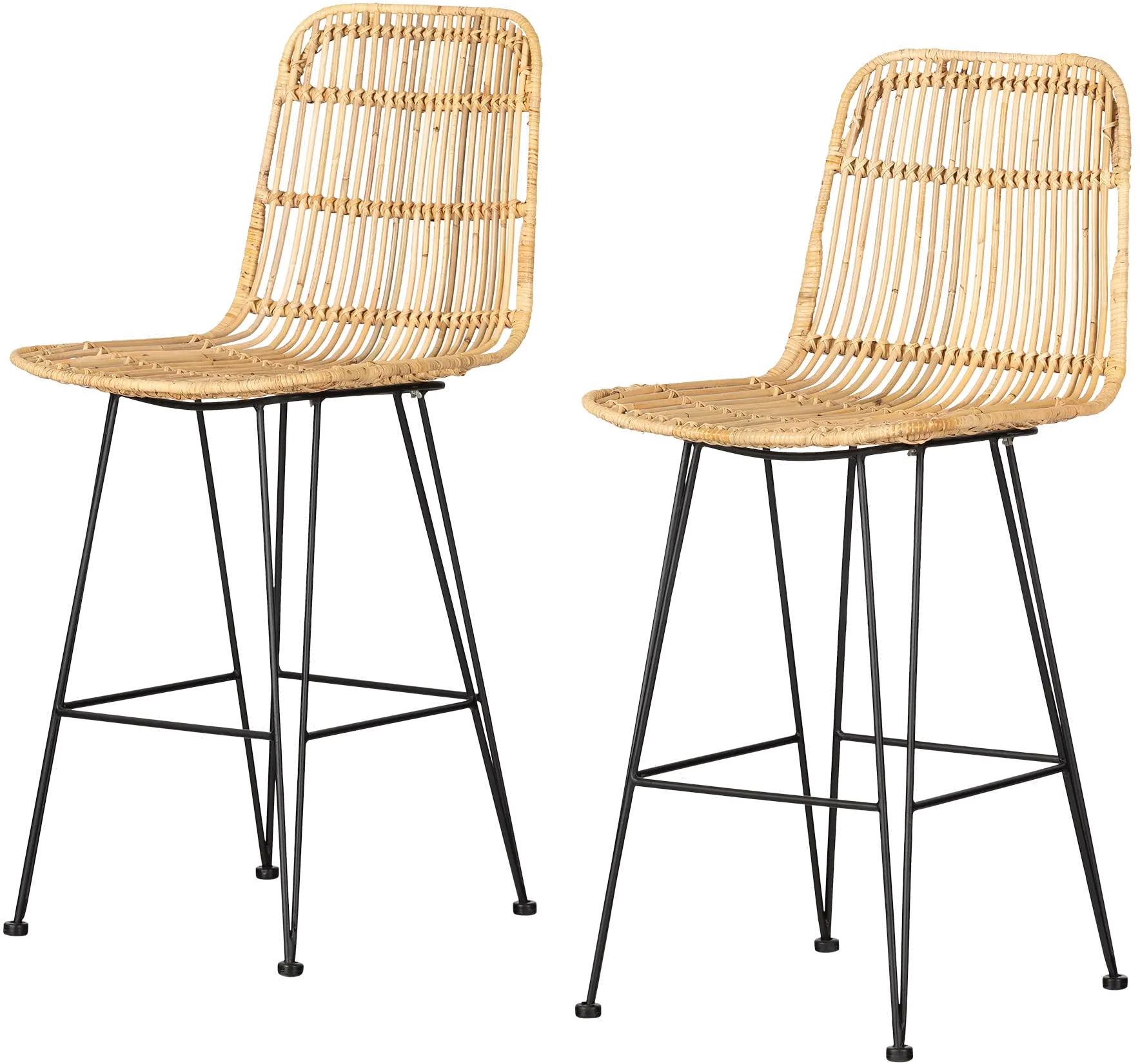 13167 Balka Natural Rattan Counter Height Stool, Set of 2 - South Shore-1