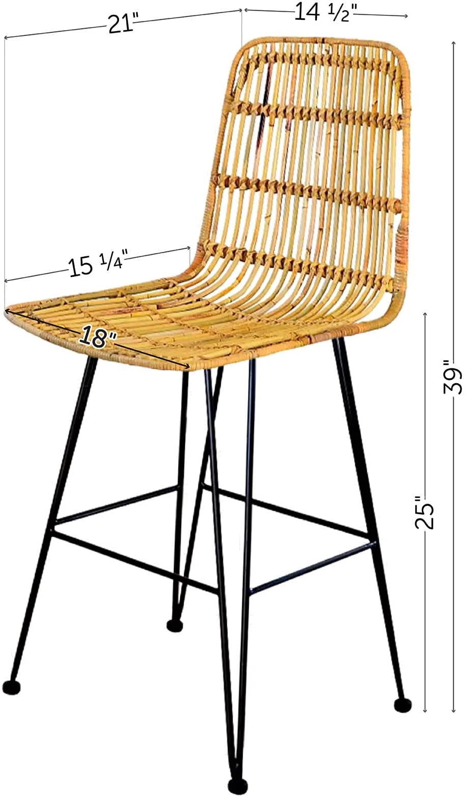 13167 Balka Natural Rattan Counter Height Stool, Set of 2 - South Shore-4