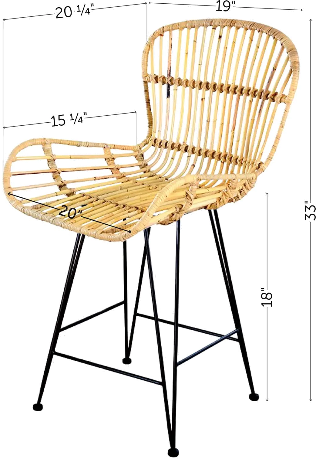13169 Balka Natural Rattan Dining Chair with Armrests, Set of 2 - South Shore-4