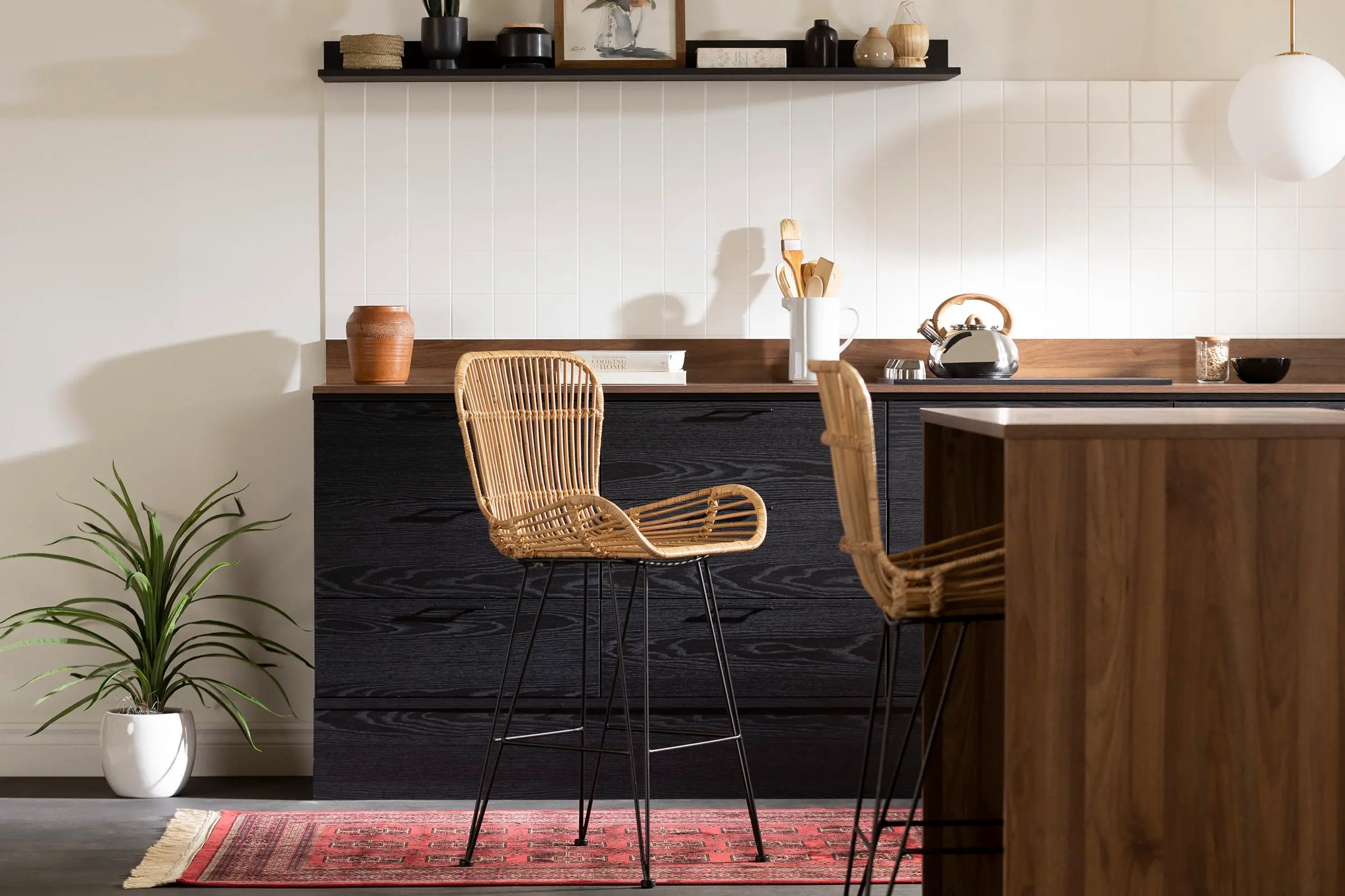 13172 Balka Natural Rattan Counter Stool with Armrests, Set of 2 - South Shore-3