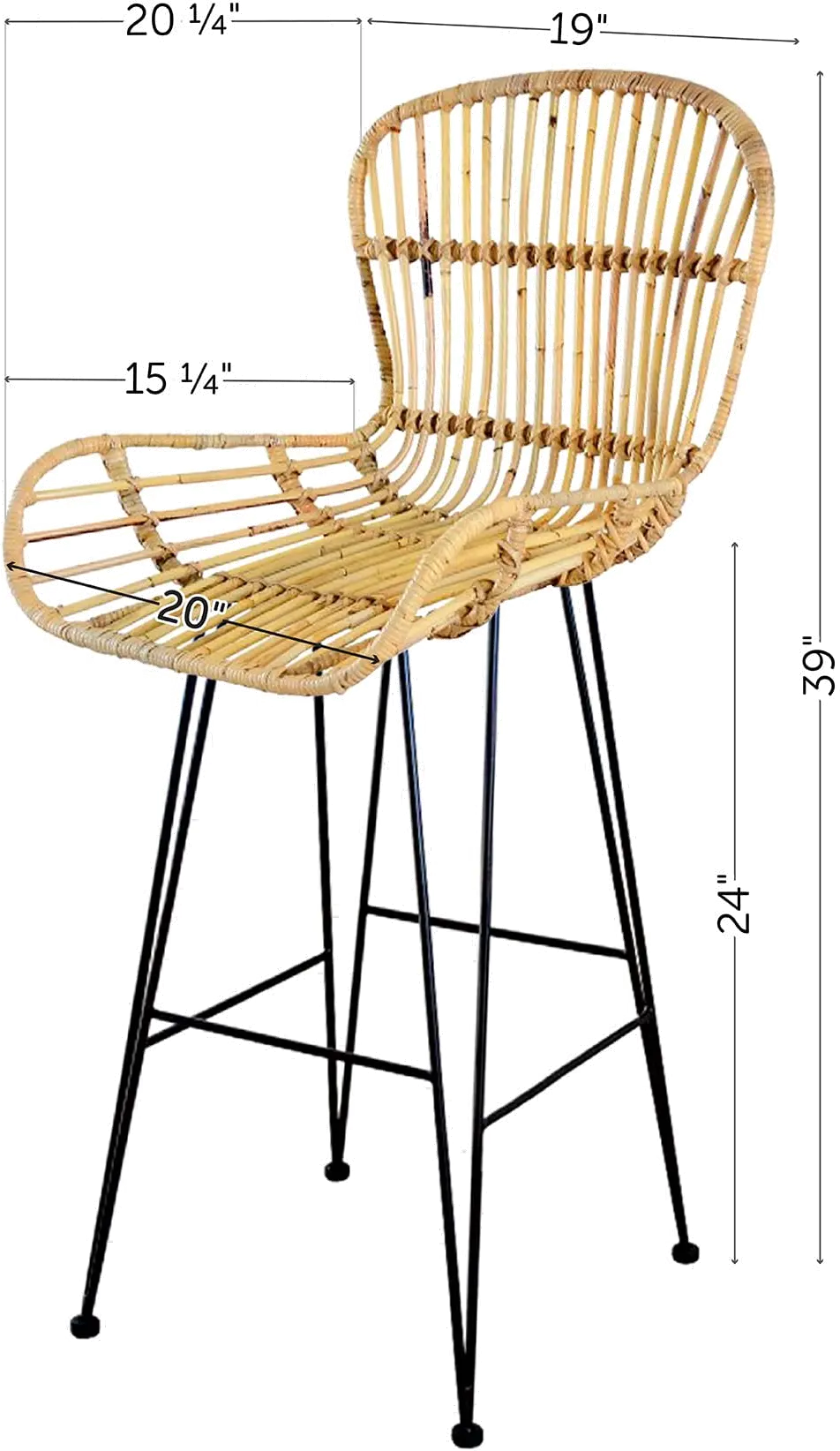 13172 Balka Natural Rattan Counter Stool with Armrests, Set of 2 - South Shore-4