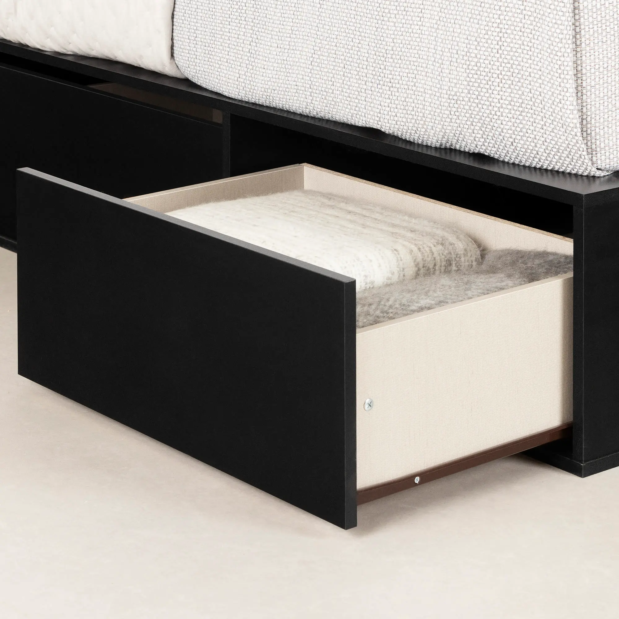 13254 Fusion Black Queen Platform Bed with Six Drawers for Storage - South Shore-5