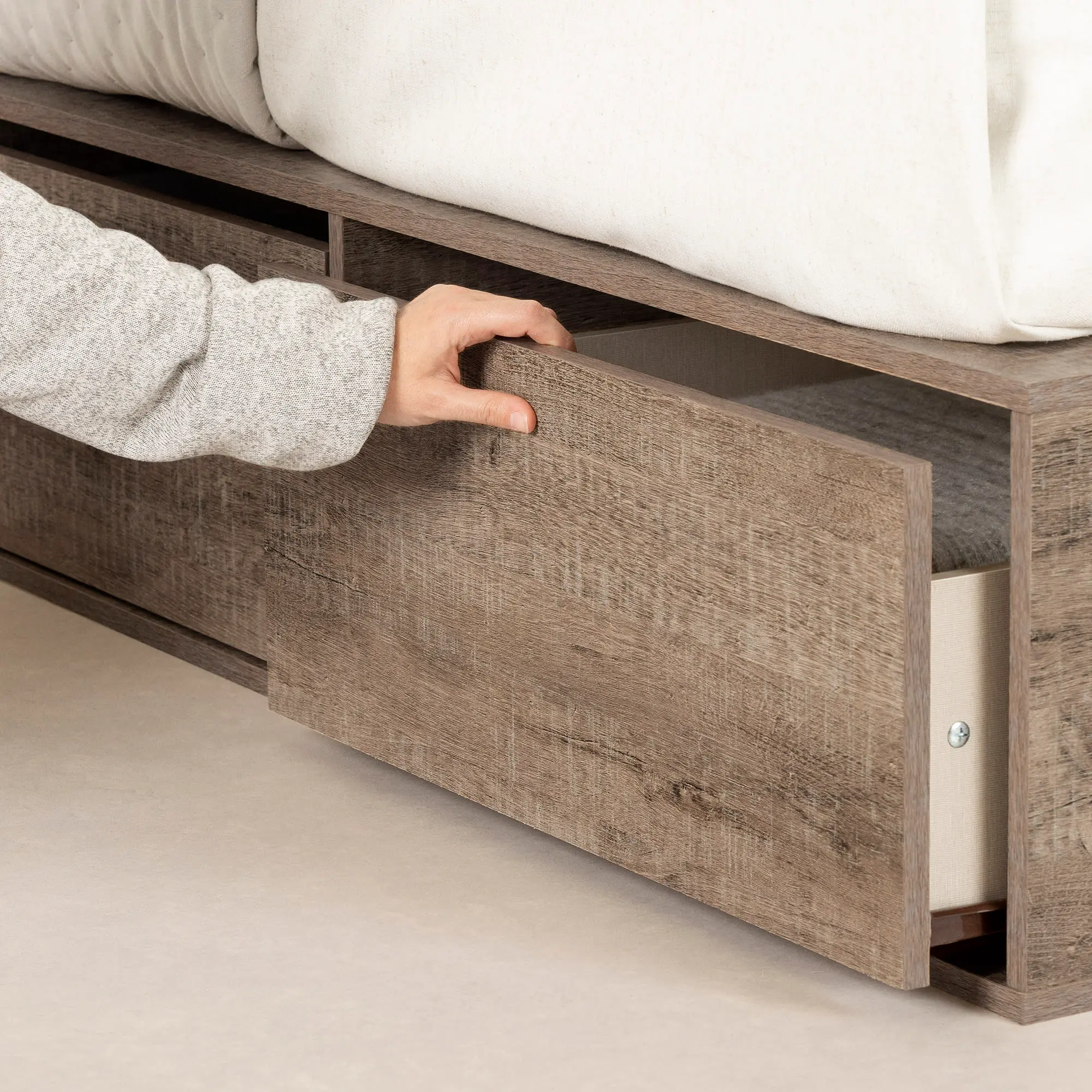 13260 Fusion Weathered Oak Queen Platform Bed with Six Drawers for Storage - South Shore-4