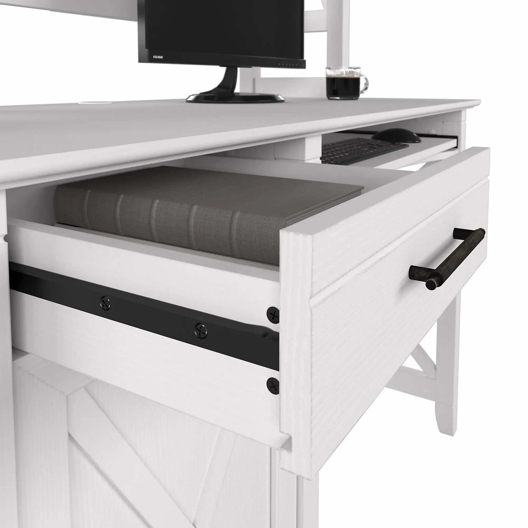 KWD248WT-03 Key West White Oak 48  Desk and Hutch-5