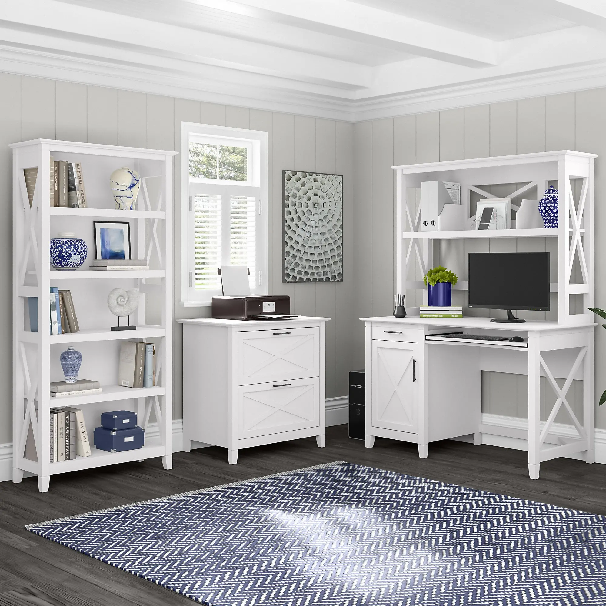 KWD248WT-03 Key West White Oak 48  Desk and Hutch-7