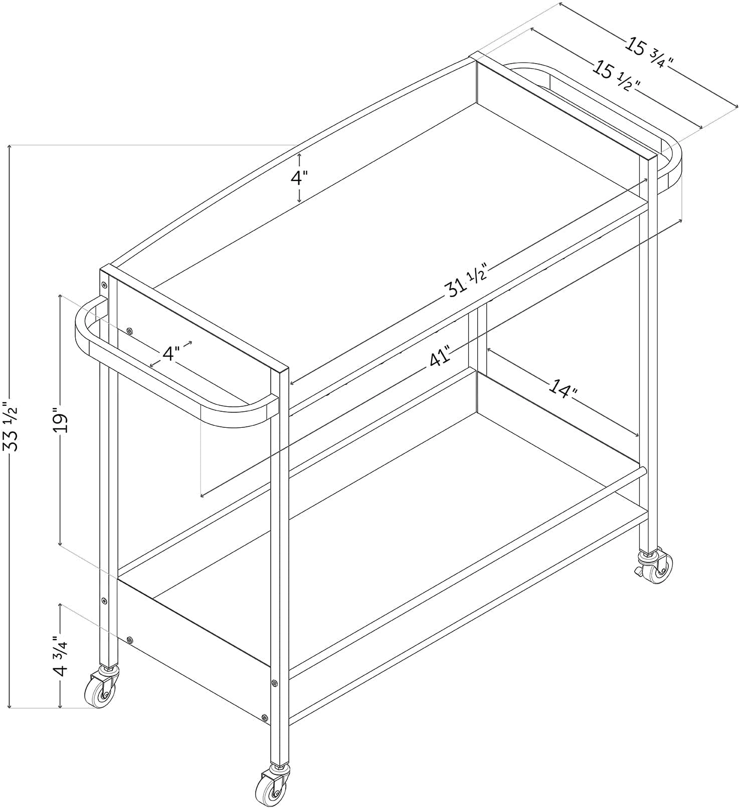 13447 City Life Black and Faux Carrara Marble Bar Cart - South Shore-10