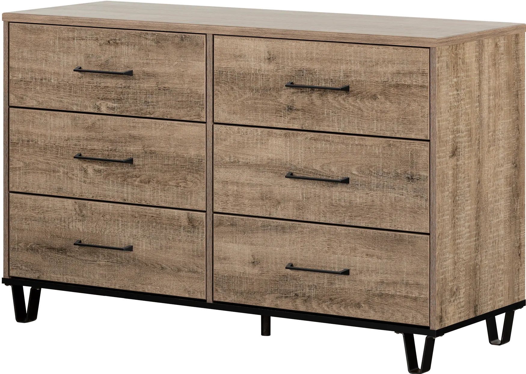 13483 Arlen Weathered Oak 6 Drawer Dresser - South Shore-1