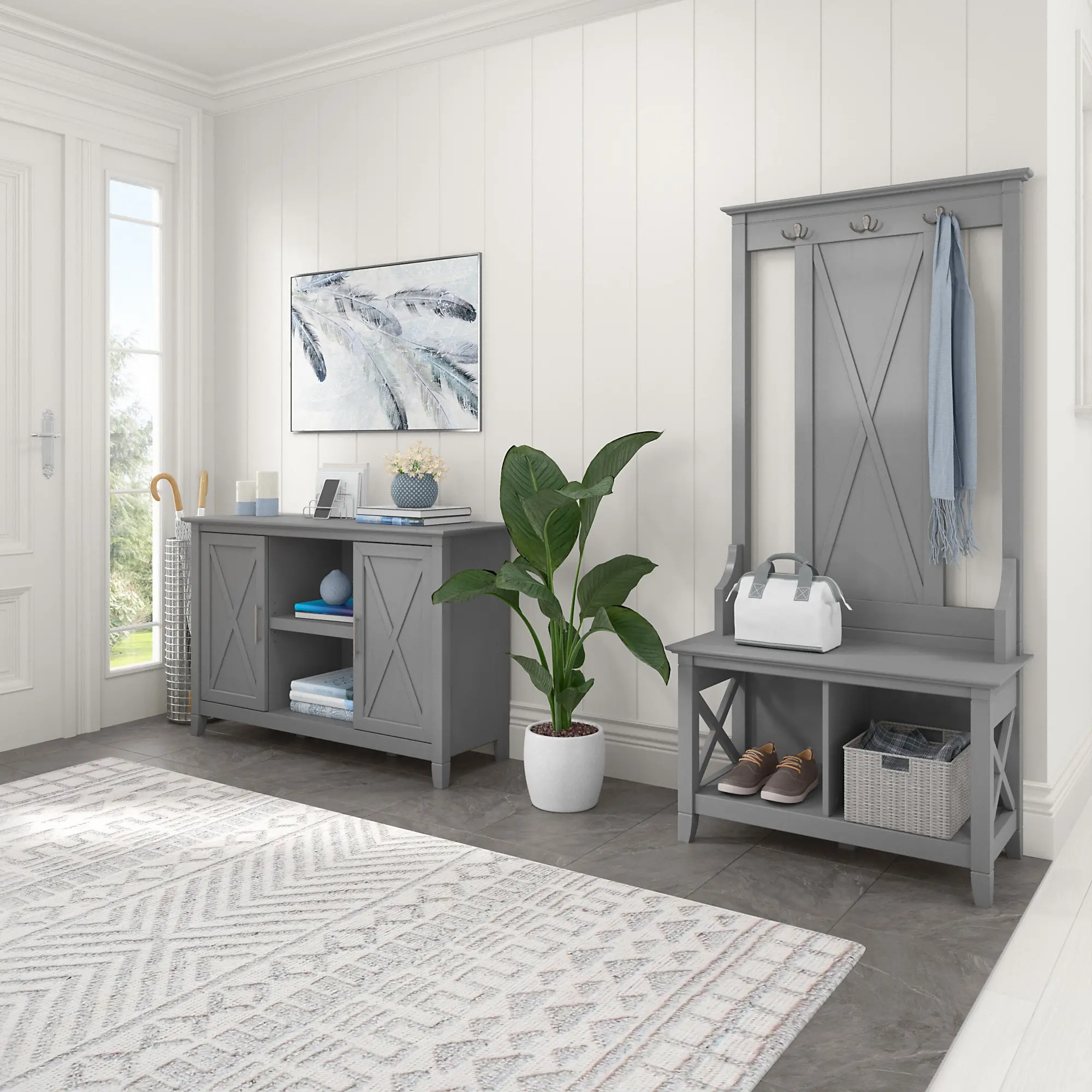 KWS146CG-03 Key West Cape Cod Gray Accent Cabinet - Bush Furniture-2