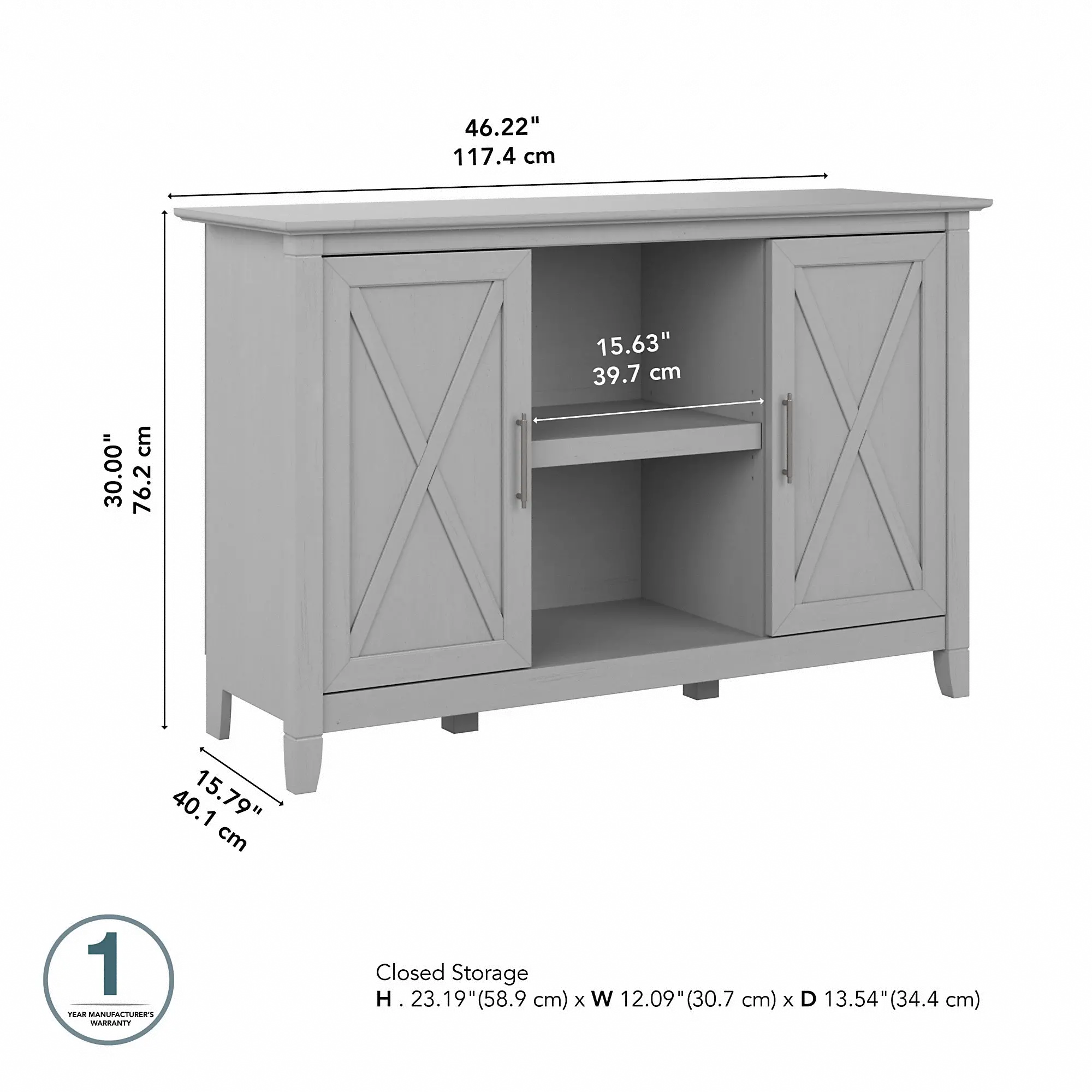 KWS146CG-03 Key West Cape Cod Gray Accent Cabinet - Bush Furniture-7