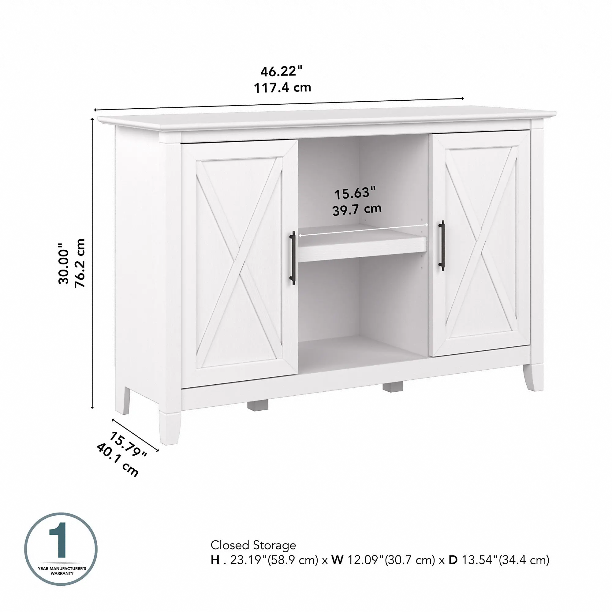 KWS146WT-03 Key West White Oak Accent Cabinet - Bush Furniture-3