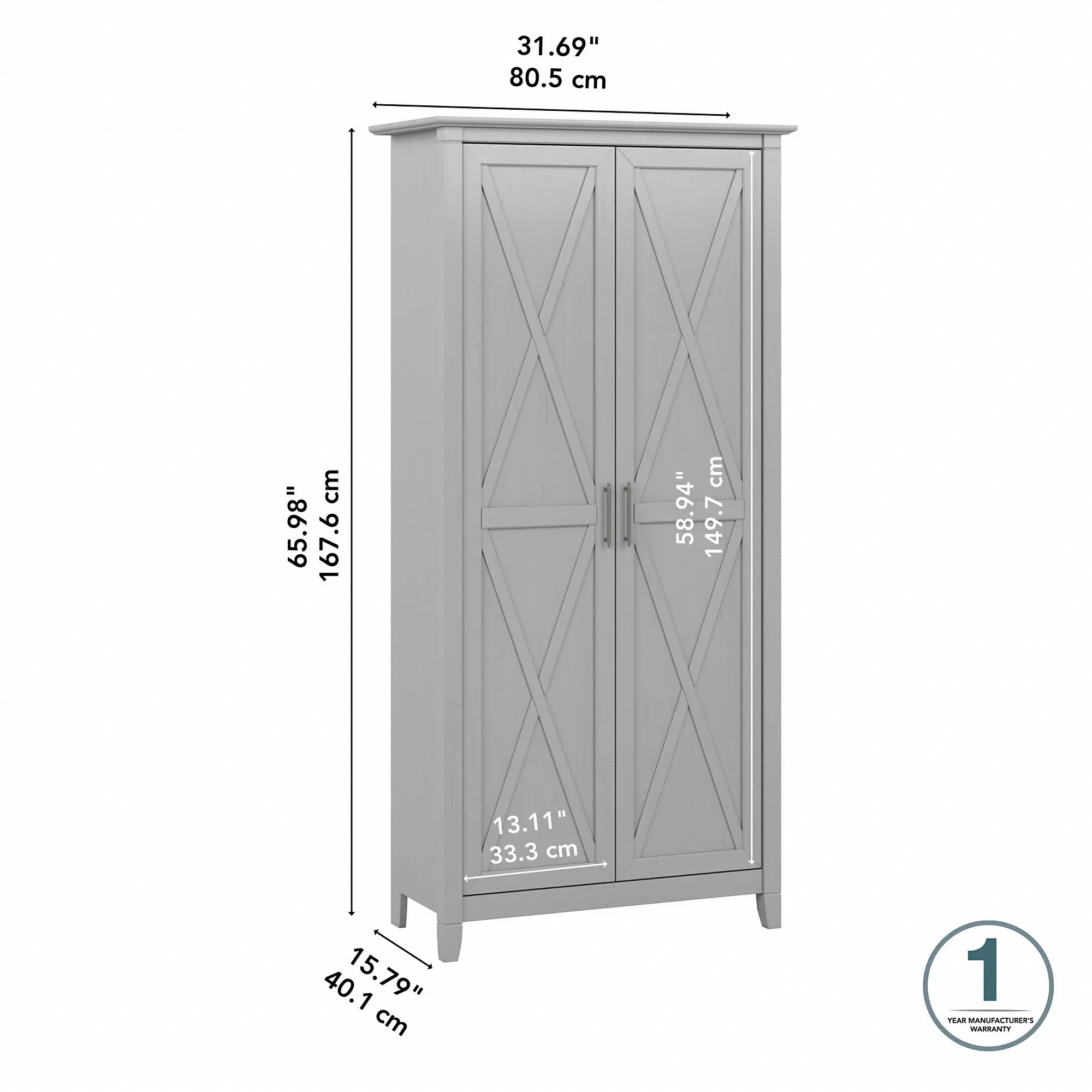 KWS266CG-03 Key West Cape Cod Gray Storage Cabinet - Bush Furniture-3
