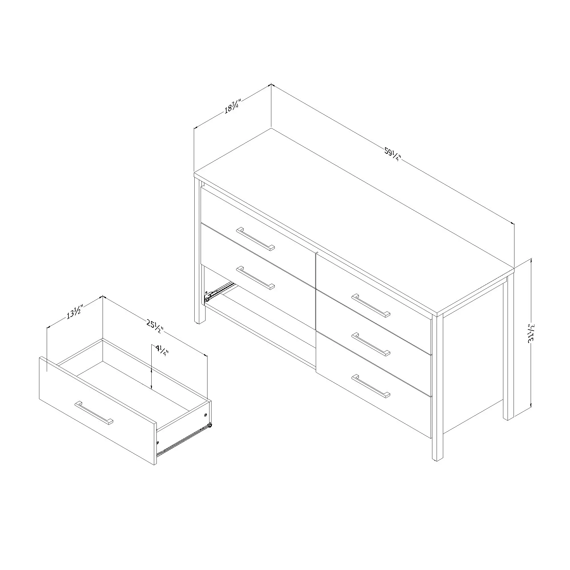 13557 Gravity Rubbed Black 6 Drawer Dresser - South Shore-8