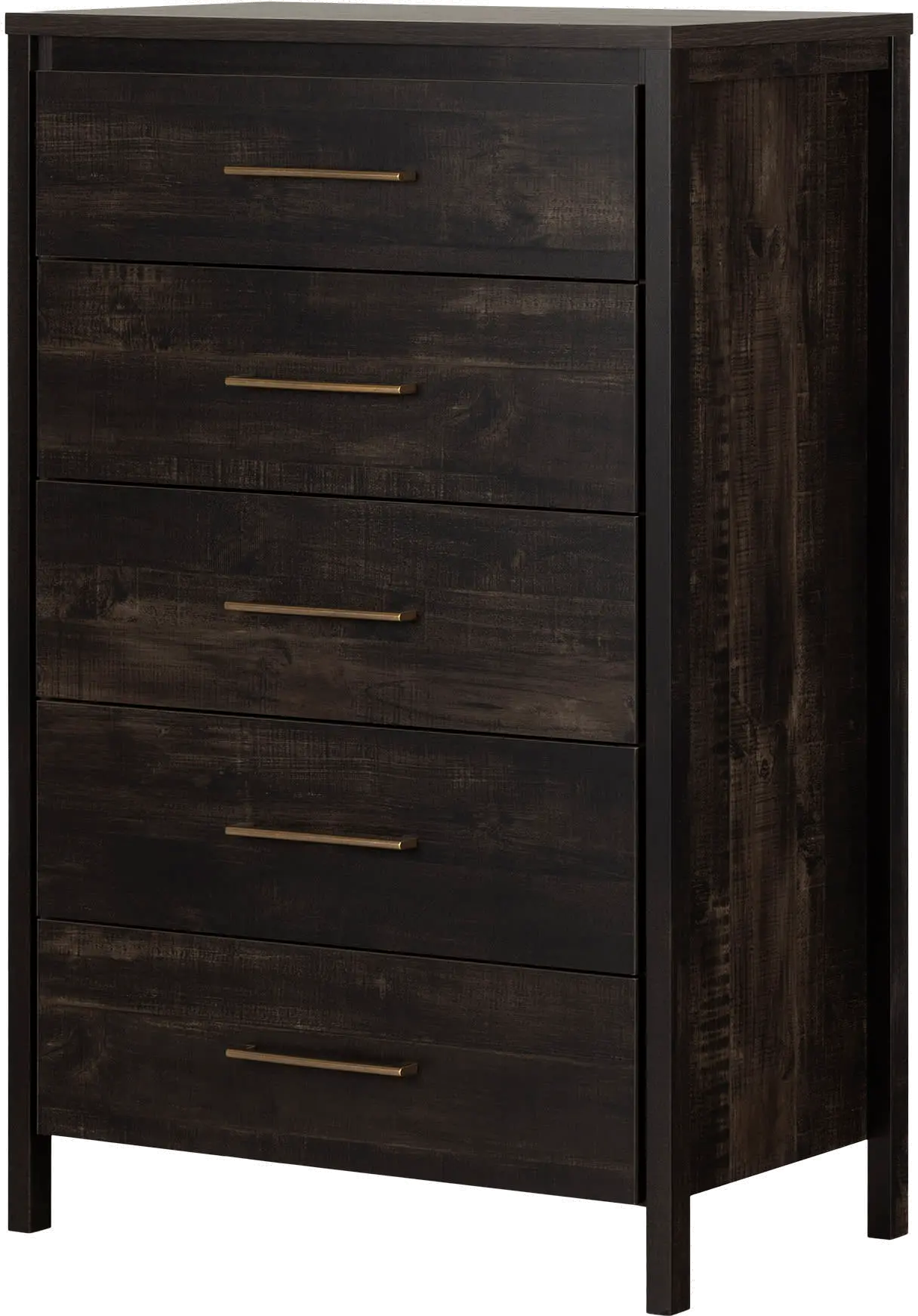 13558 Gravity Rubbed Black 5 Drawer Chest - South Shore-1
