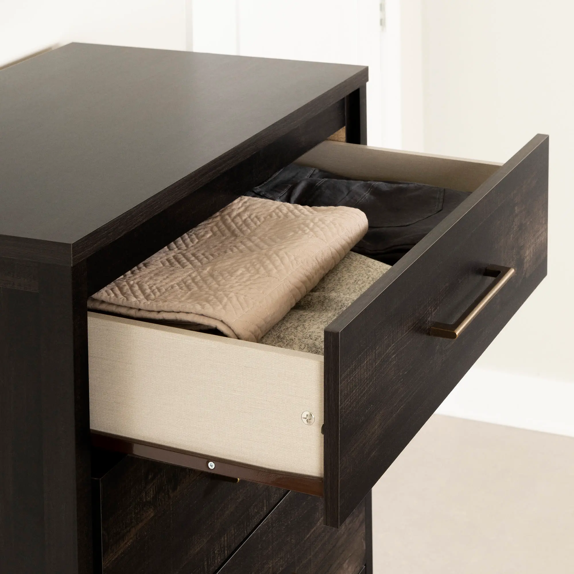 13558 Gravity Rubbed Black 5 Drawer Chest - South Shore-4