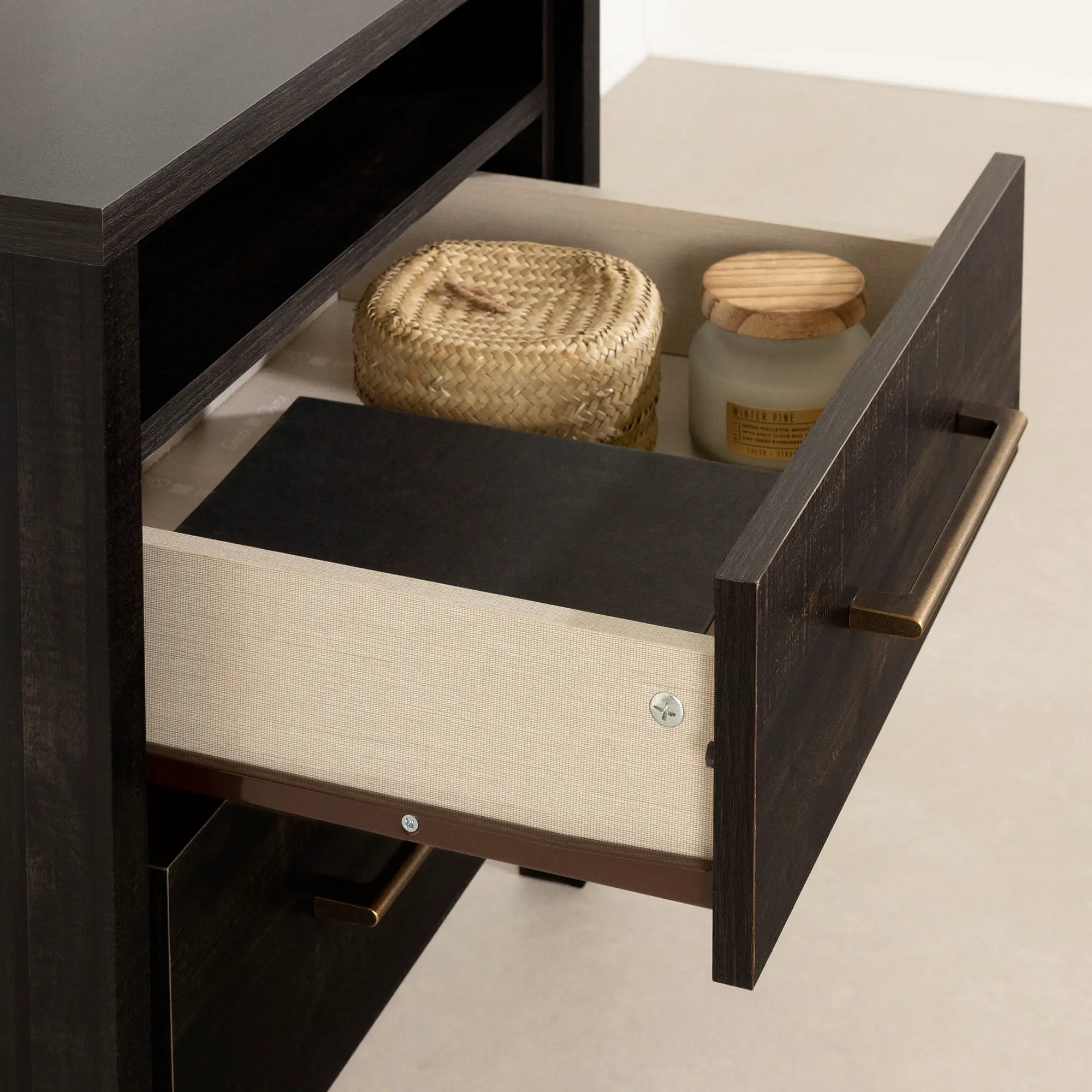 13559 Gravity Rubbed Black 2 Drawer Nightstand - South Shore-5