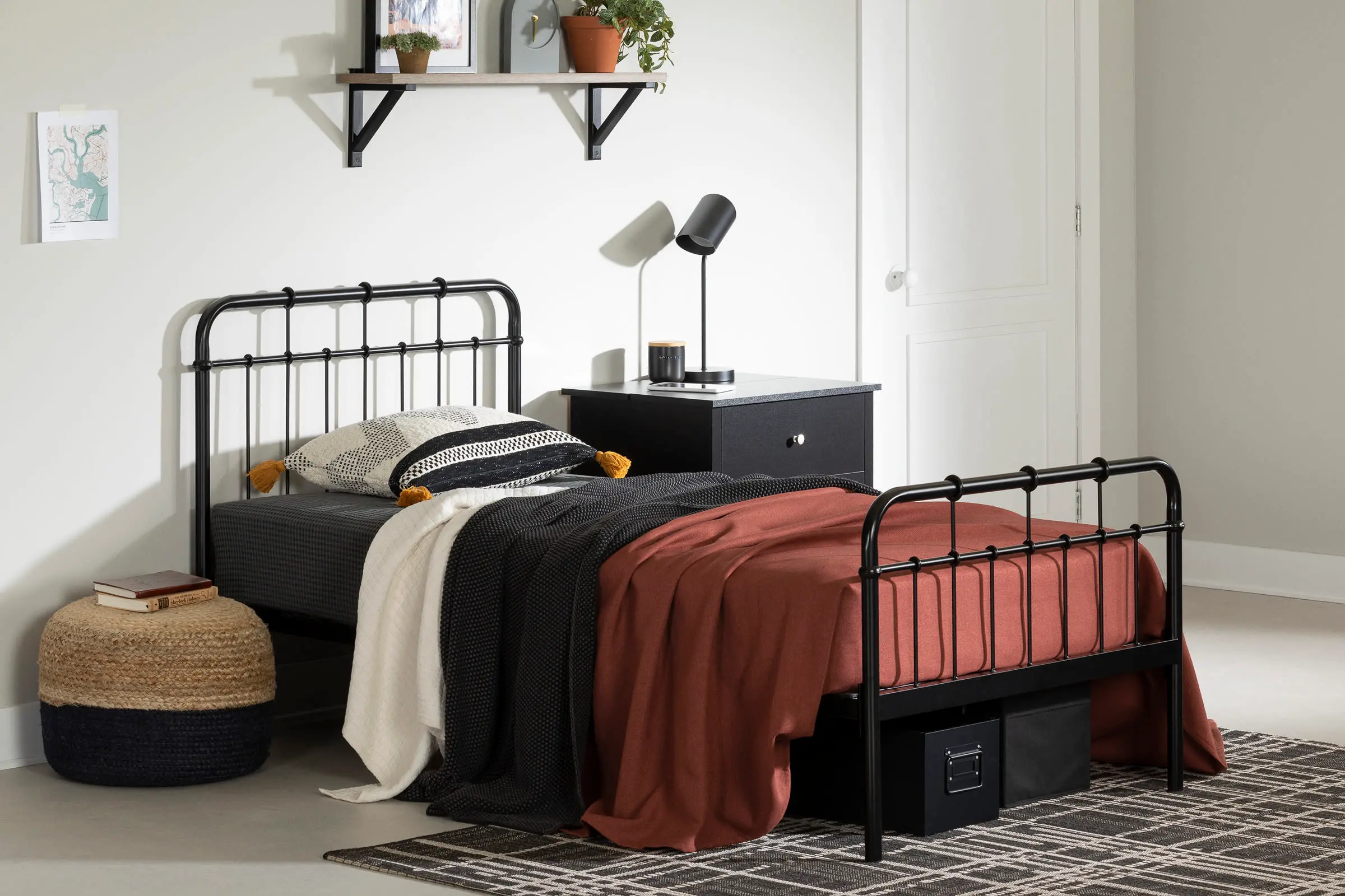 13832 Vito Black Metal Twin Bed - South Shore-2