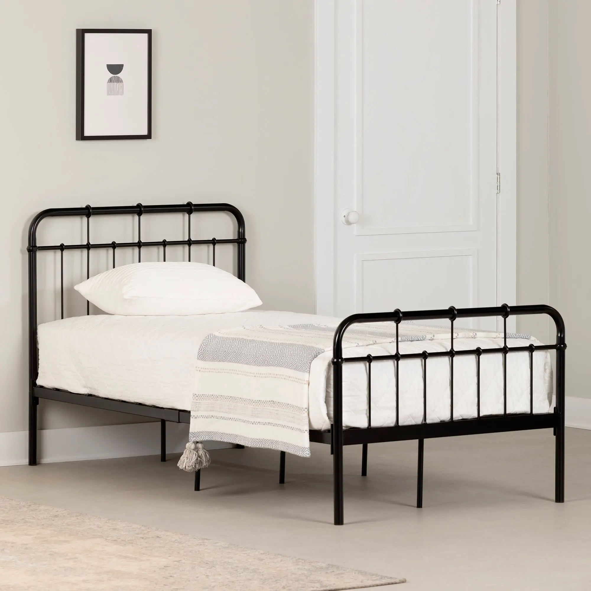 13832 Vito Black Metal Twin Bed - South Shore-3