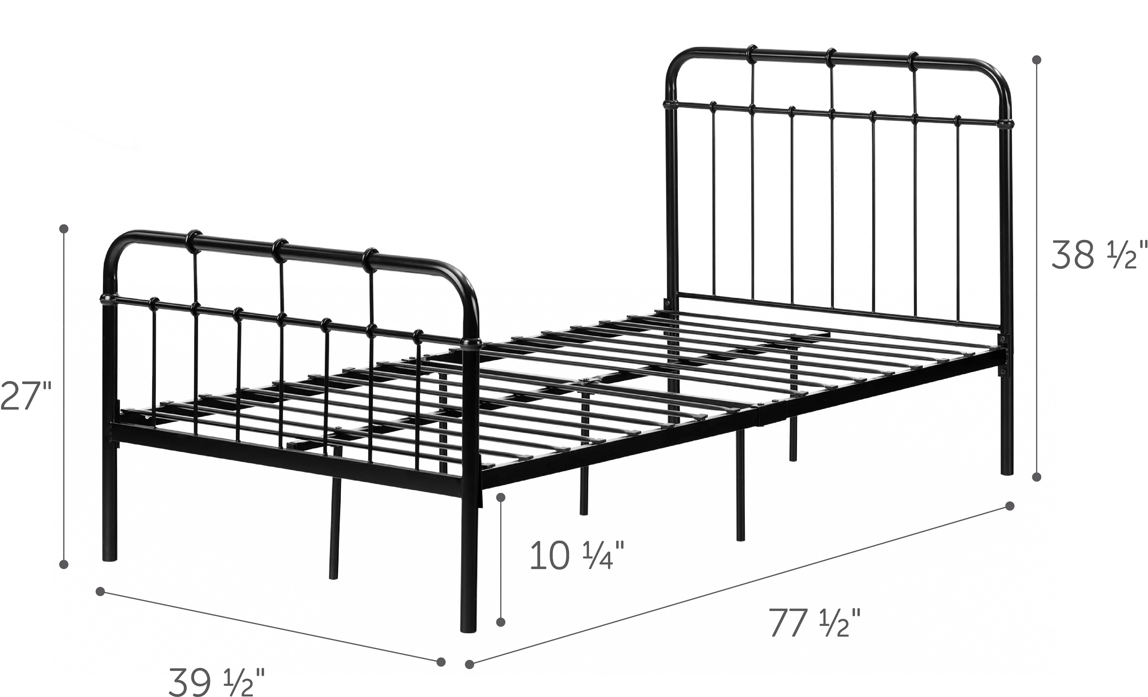 13832 Vito Black Metal Twin Bed - South Shore-6