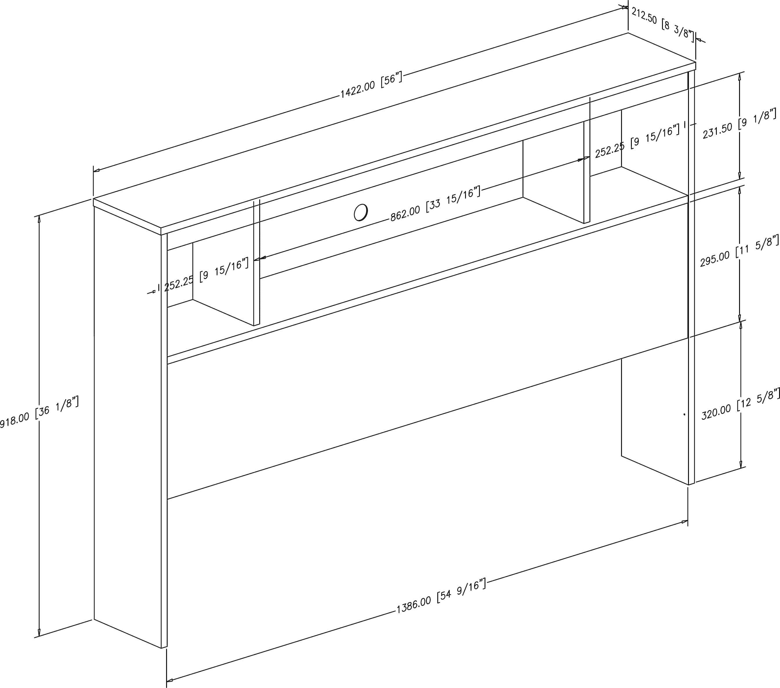 13846 Fusion Full/Queen Pure White Bookcase Headboard - South Shore-5