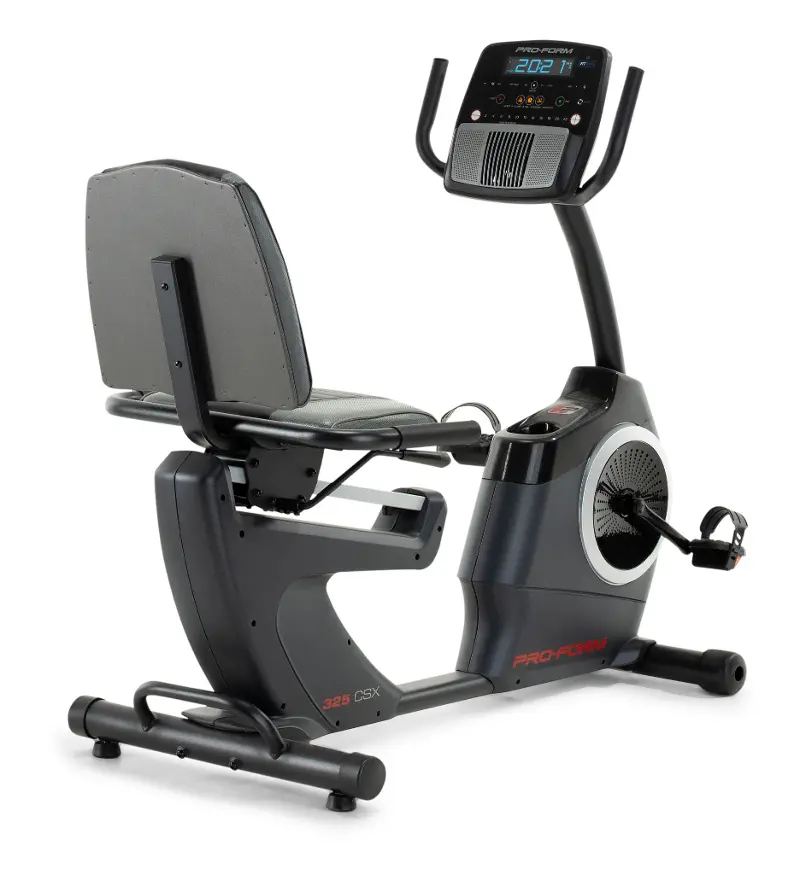 ProForm 325 CSX Recumbent Exercise Bike with 5” Display, Built-In Tablet Holder and Embedded Fan