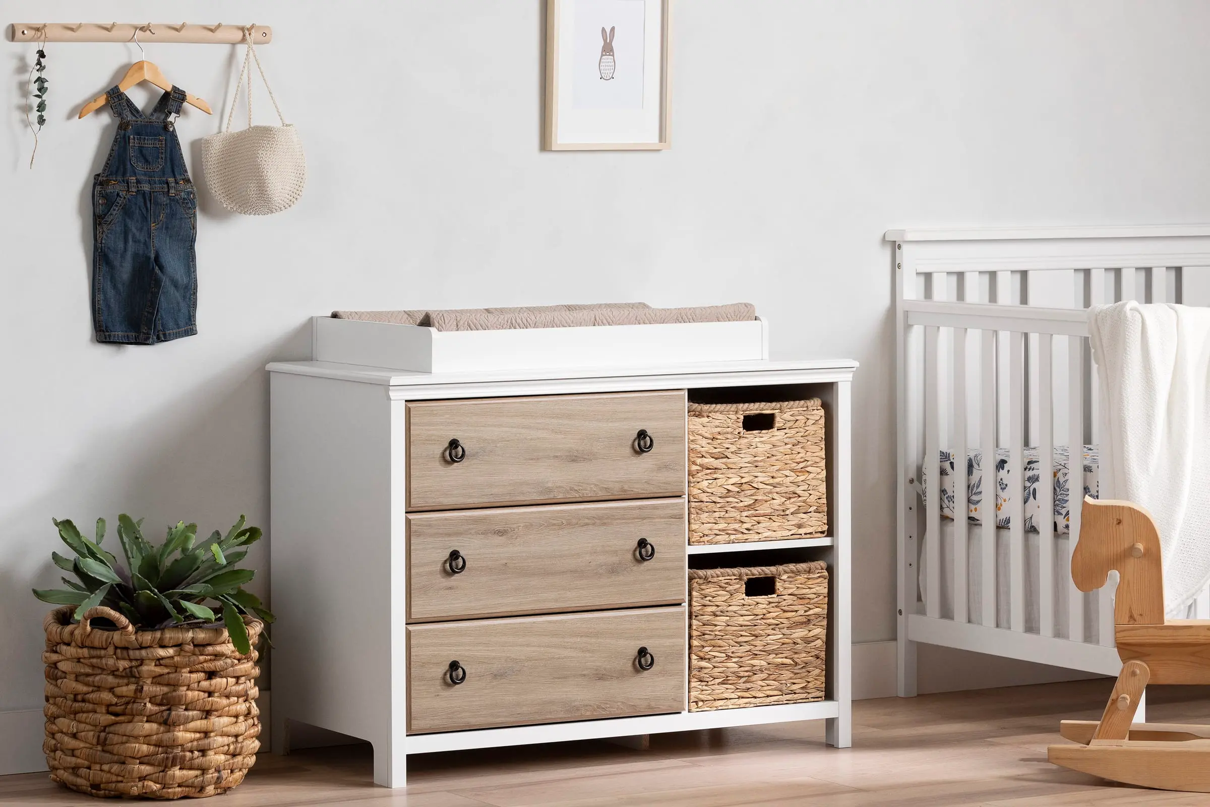 14125 Cotton Candy Oak and White Changing Table - South Shore-2