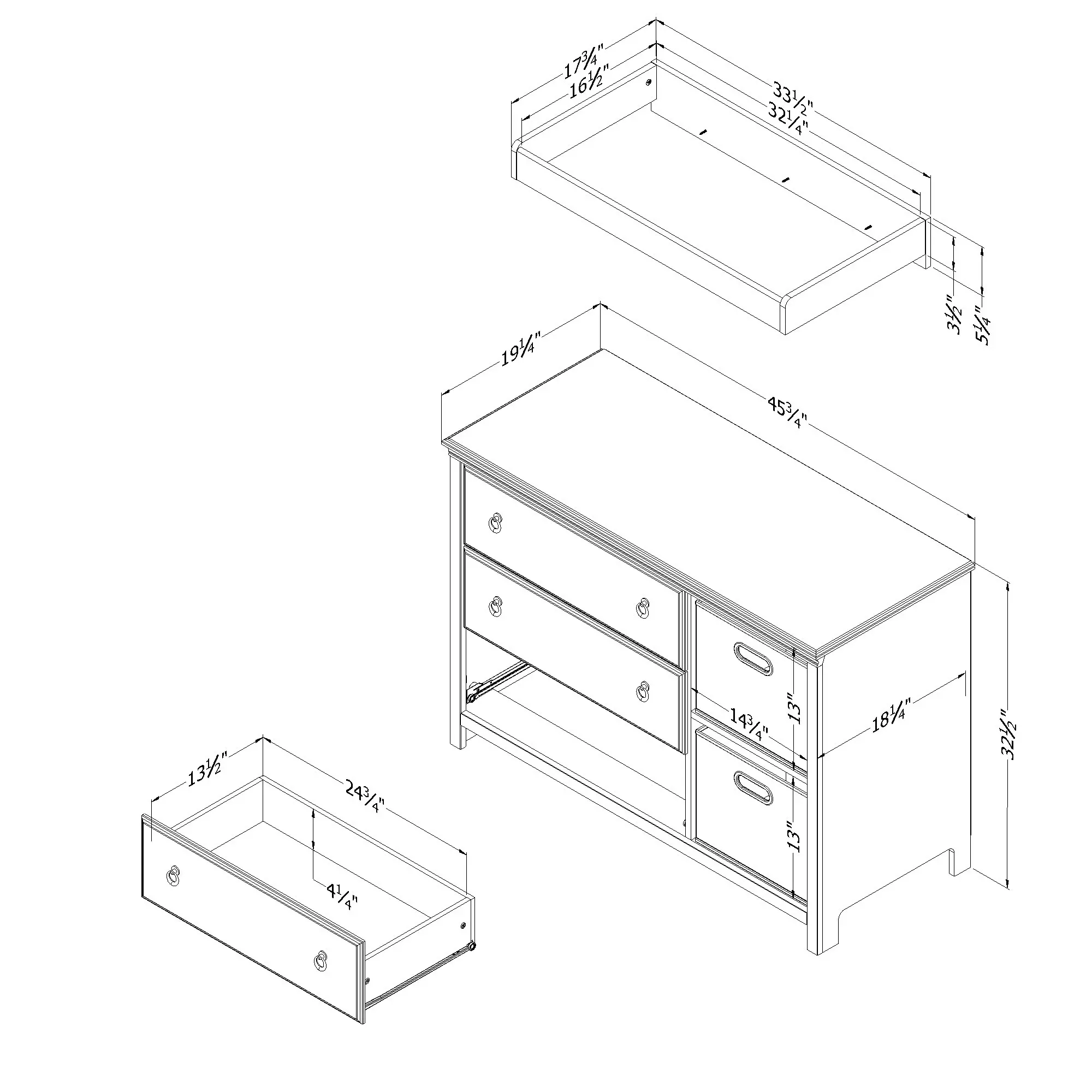 14125 Cotton Candy Oak and White Changing Table - South Shore-12