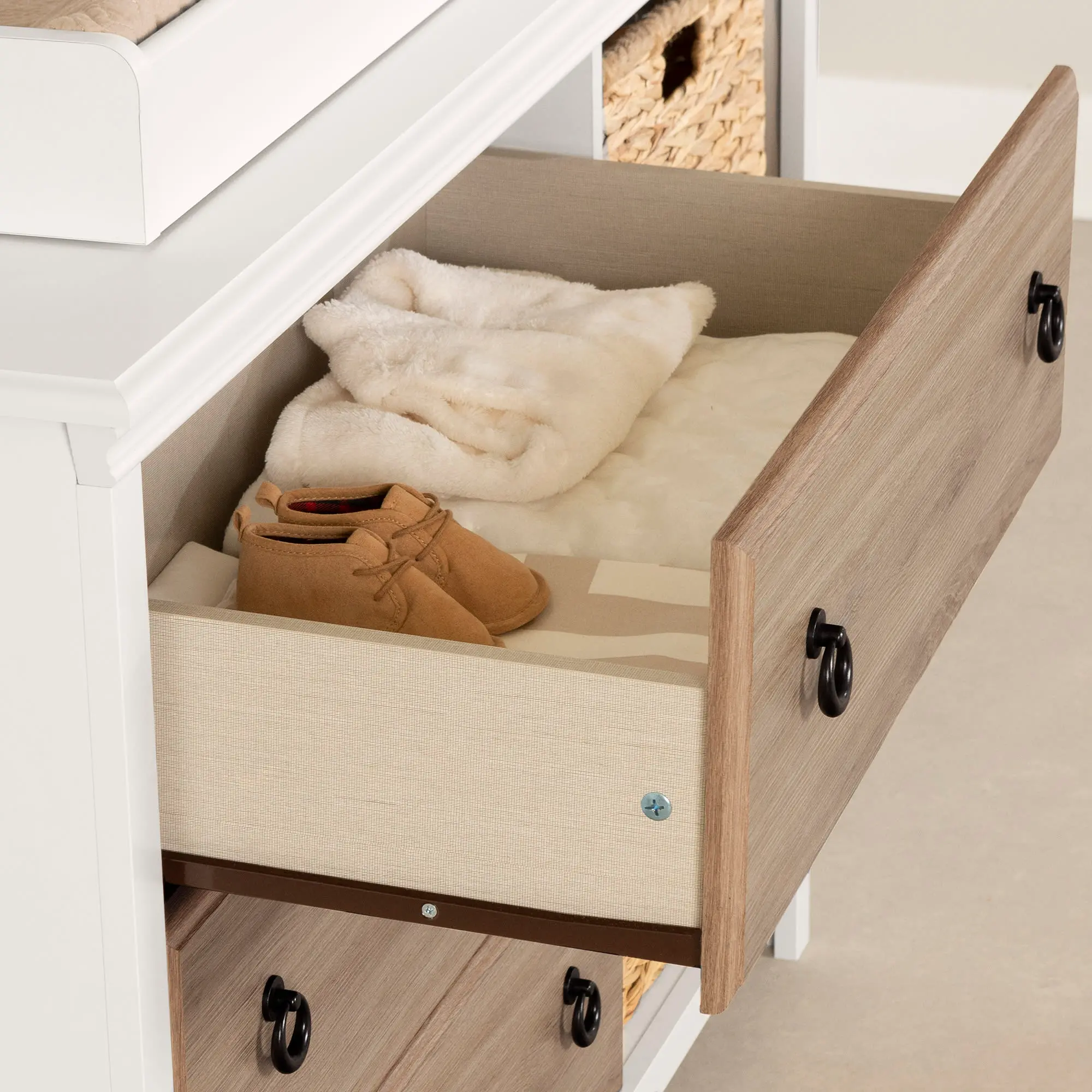 14125 Cotton Candy Oak and White Changing Table - South Shore-5