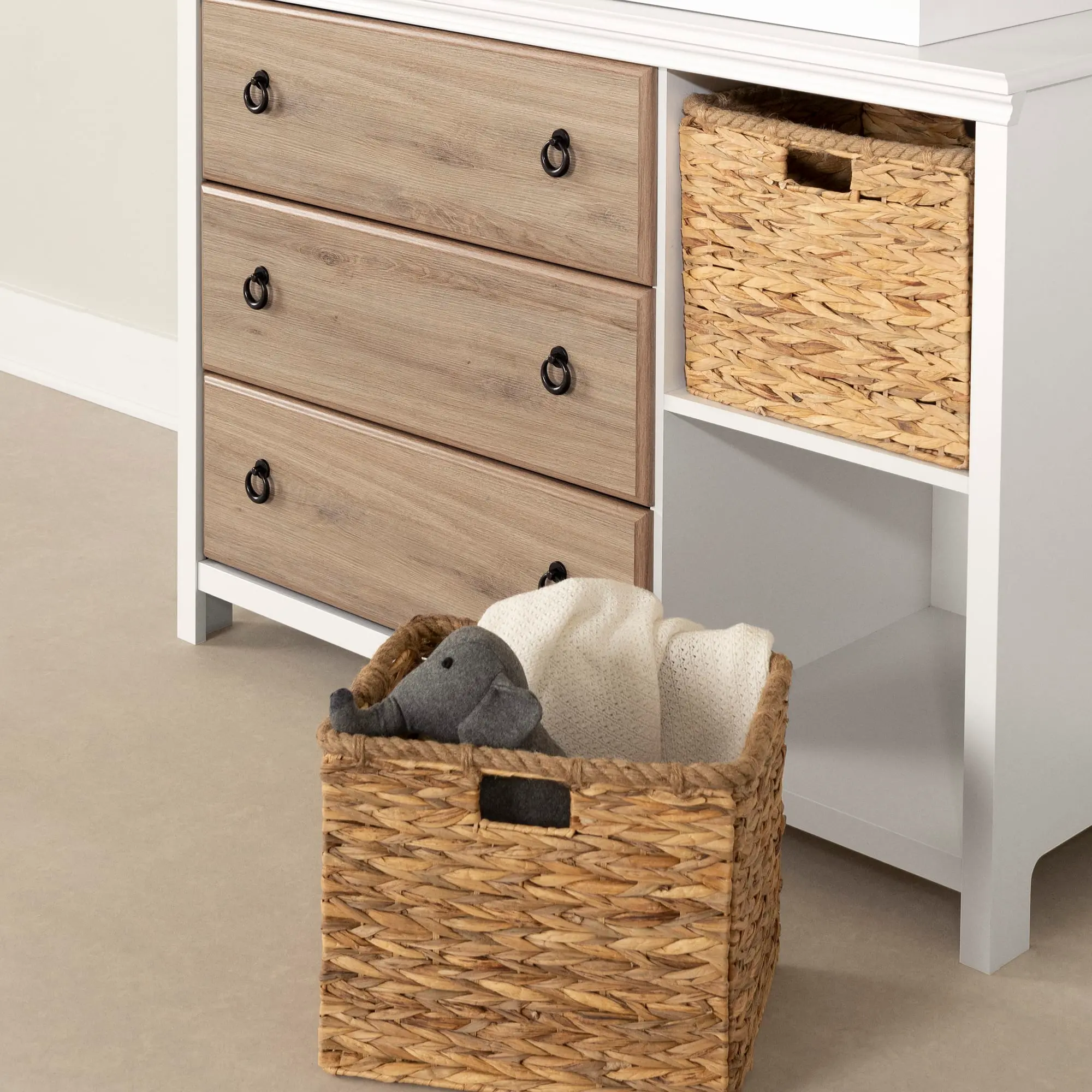 14125 Cotton Candy Oak and White Changing Table - South Shore-7
