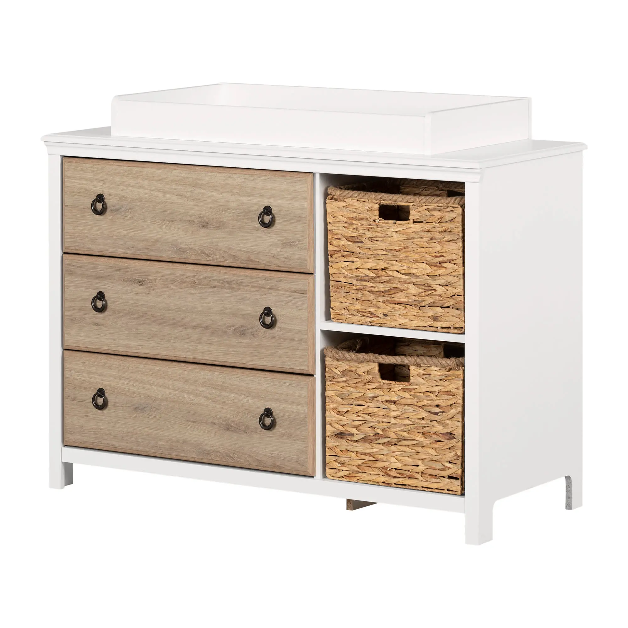 14125 Cotton Candy Oak and White Changing Table - South Shore-1